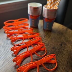 Blippi Themed Party Bundle – Cups, Straws & Glasses 🧡💙
